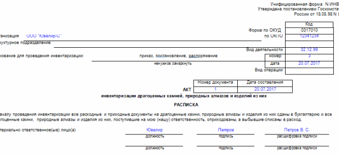 Унифицированная форма № инв-15 — бланк и образец — все о налогах